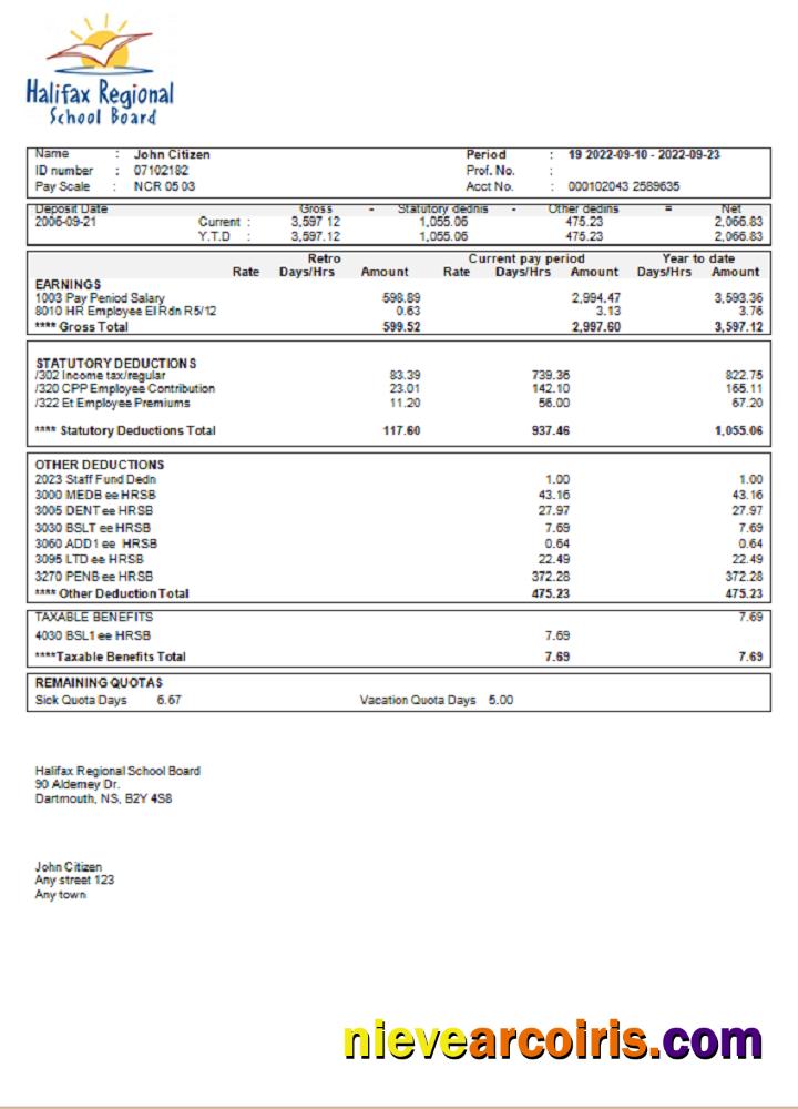 USA educational earning statement